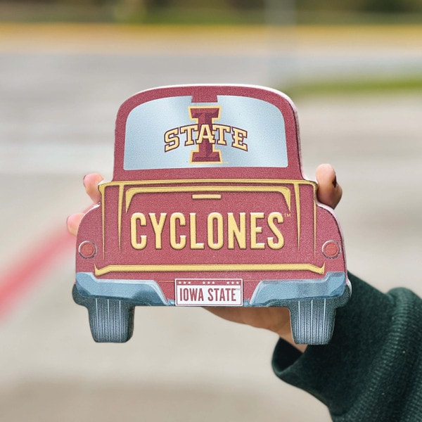 I-State Truck Tailgate Wood Block Tabletop Decor (6.75"x6.5")
